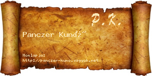 Panczer Kunó névjegykártya